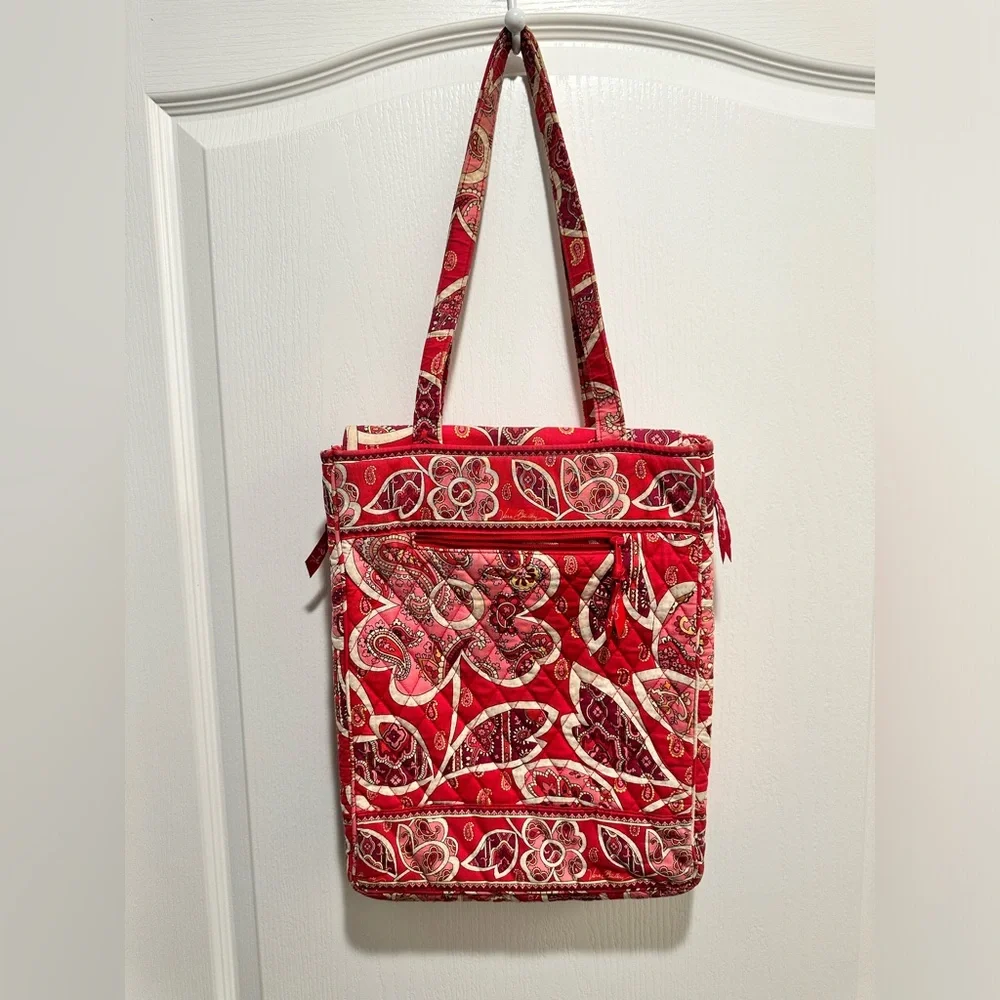 Vera Bradley Purse Laptop Travel Tote Rosy Posies Checkpoint Friendly Red Pink